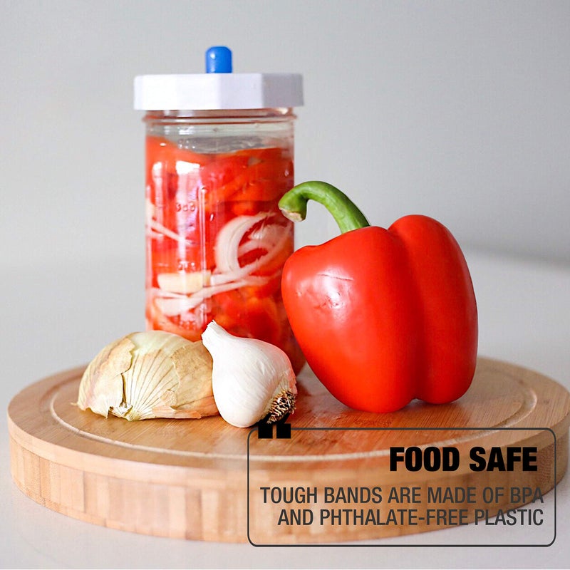 Masontops Tough Band - Regular Mouth Mason Jar Screw Bands - Quality Plastic Replacement Ring Seals & Jar Covers - Image 5